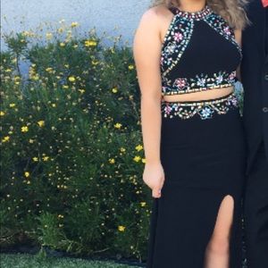 2 piece jeweled prom